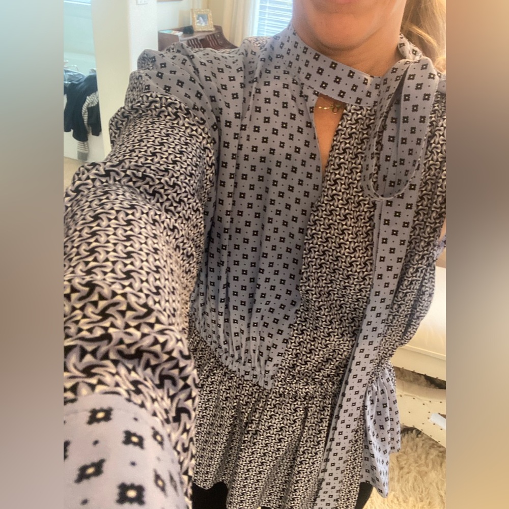 Robert Rodriguez 100% silk multi print blouse